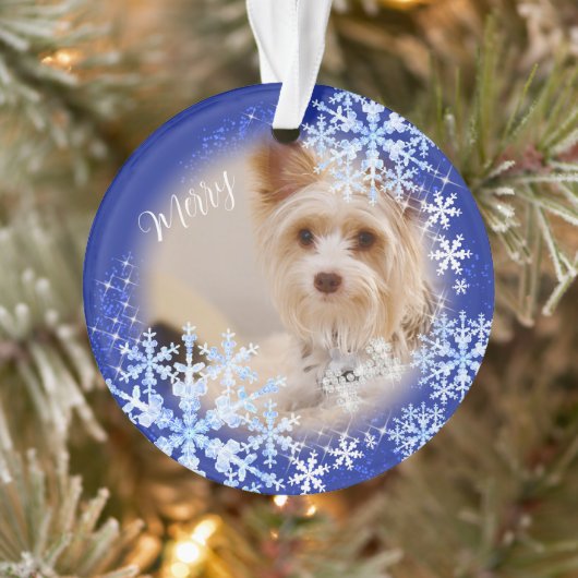 Haustier Hund Weihnachten Blauer Ornament (Baum)