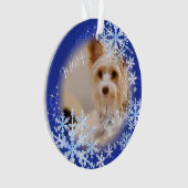 Haustier Hund Weihnachten Blauer Ornament (Vorderseite)