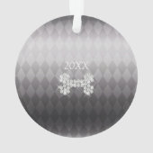 Haustier Hund Weihnachten Gold Schwarze Ornament (Rückseite)