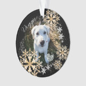 Haustier Hund Weihnachten Gold Schwarze Ornament (Vorderseite)