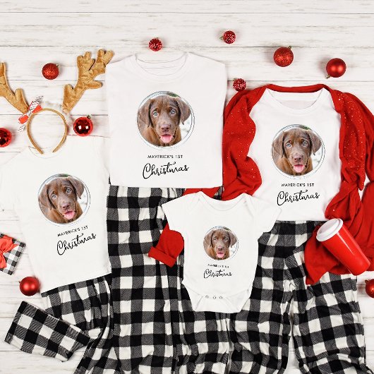 Haustier Hund Weihnachten Personalisiertes Foto Ur T-Shirt