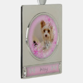Haustier Hund Weihnachten Rosa Ornament (Rechts)