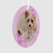 Haustier Hund Weihnachten Rosa Ornament (Vorderseite)