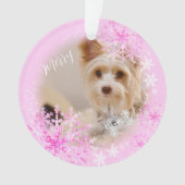 Haustier Hund Weihnachten Rosa Ornament (Vorderseite)