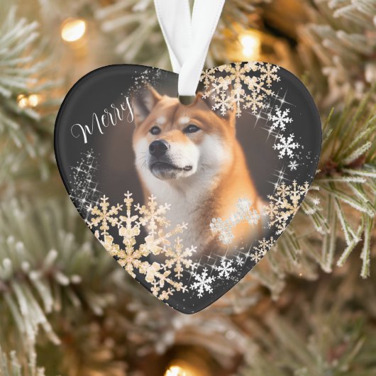 Haustier Hund Weihnachten Schwarzes Gold Ornament (Baum)