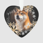 Haustier Hund Weihnachten Schwarzes Gold Ornament (Vorderseite)