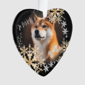 Haustier Hund Weihnachten Schwarzes Gold Ornament (Vorderseite)