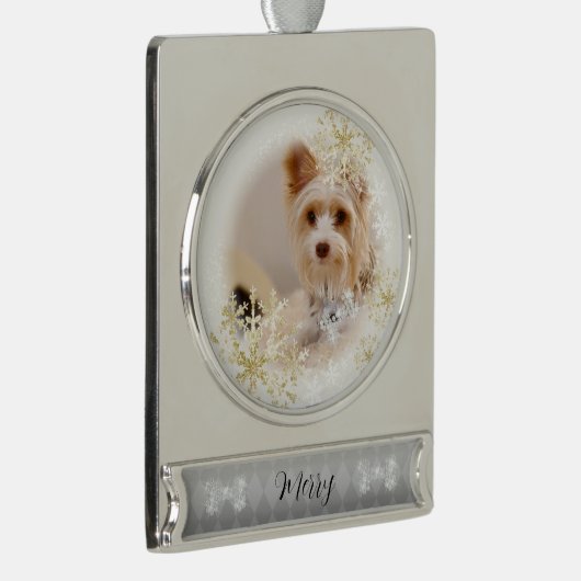 Haustier Hund Weihnachten Weißer Ornament (Rechts)