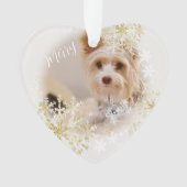 Haustier Hund Weihnachten Weißer Ornament (Vorderseite)