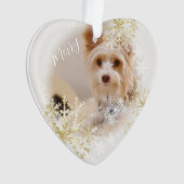 Haustier Hund Weihnachten Weißer Ornament (Vorderseite)