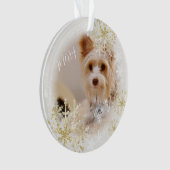 Haustier Hund Weihnachten Weißer Ornament (Vorderseite)