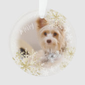 Haustier Hund Weihnachten Weißer Ornament (Vorderseite)