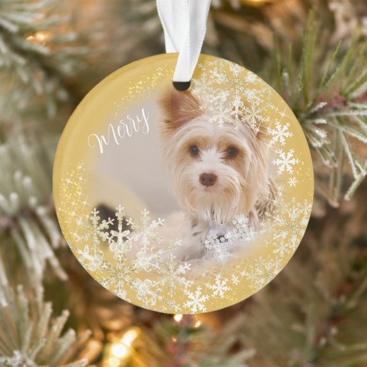 Haustier Hund Weihnachts Gold Ornament (Baum)