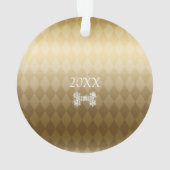 Haustier Hund Weihnachts Gold Ornament (Rückseite)