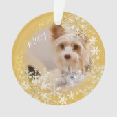 Haustier Hund Weihnachts Gold Ornament (Vorderseite)