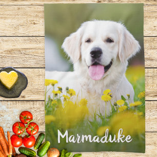 Haustier-Hunde-Foto mit individuellem Namen - Eleg Geschirrtuch