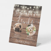 Haustier-Hunde-Signatur Drinks String-Lichter rust Sockelschild (Vorderseite)