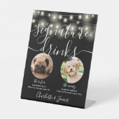 Haustier-Hunde-Signatur Drinks String-Lights Schwa Sockelschild (Vorderseite)