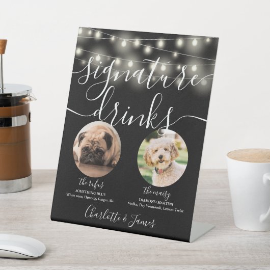 Haustier-Hunde-Signatur Drinks String-Lights Schwa Sockelschild (In SItu)