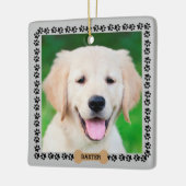 Haustier-HundeFoto-Namen-Schablone Keramikornament (Links)
