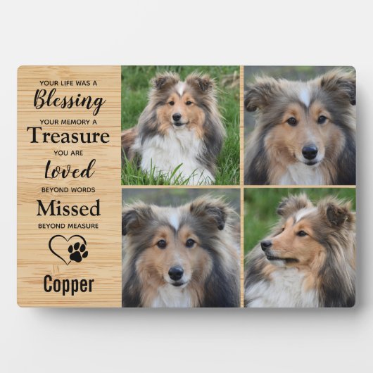 Haustier-Hundeschein-Gedenkgeschenk für Haustiere  Fotoplatte (Vorderseite)