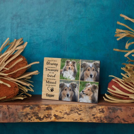 Haustier-Hundeschein-Gedenkgeschenk für Haustiere  Fotoplatte (Seite)