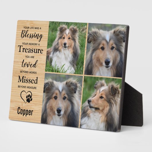 Haustier-Hundeschein-Gedenkgeschenk für Haustiere  Fotoplatte (Seite)