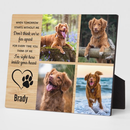 Haustier-Hundeschenk - Beileid-Pet-Loss-Sake Fotoplatte (Seite)