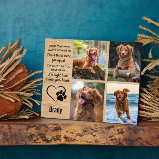 Haustier-Hundeschenk - Beileid-Pet-Loss-Sake Fotoplatte (Seite)