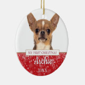 Haustier Katze 2 Foto Weihnachten Keramik Ornament (Rechts)