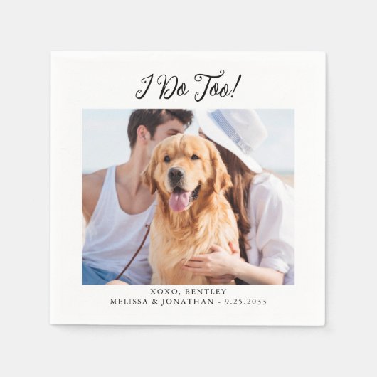 Haustier Katze Custom Foto Moderne lustige Hochzei Serviette (Vorderseite)