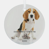 Haustier Katze Foto meine ersten Weihnachten Ornament Aus Glas (Rückseite)