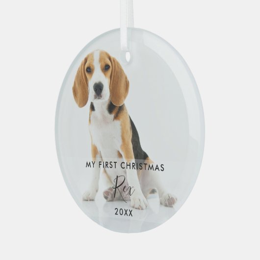 Haustier Katze Foto meine ersten Weihnachten Ornament Aus Glas (Vorderseite links)