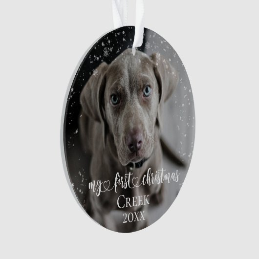 Haustier Katze Foto Meine ersten Weihnachtshandsch Ornament (Vorderseite)