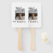 Haustier Katze Geburtstag Foto modern Fächer (Vorne und Hinten)