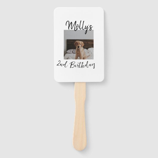 Haustier Katze Geburtstag Foto modern Fächer (Vorderseite)