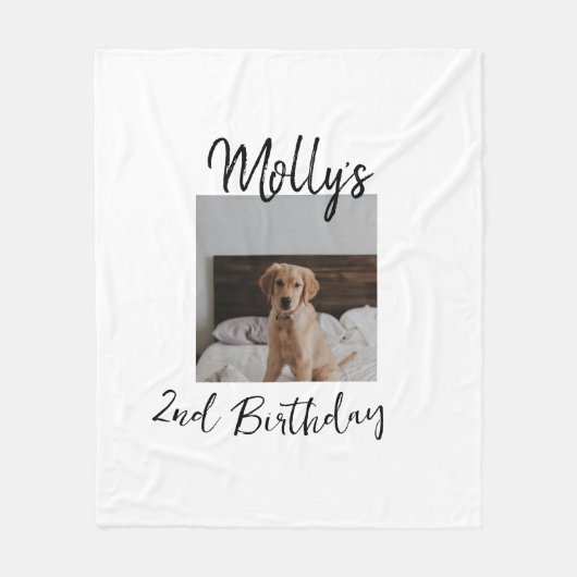 Haustier Katze Geburtstag Foto modern Fleecedecke (Vorderseite)