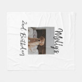 Haustier Katze Geburtstag Foto modern Fleecedecke (Vorderseite (Horizontal))