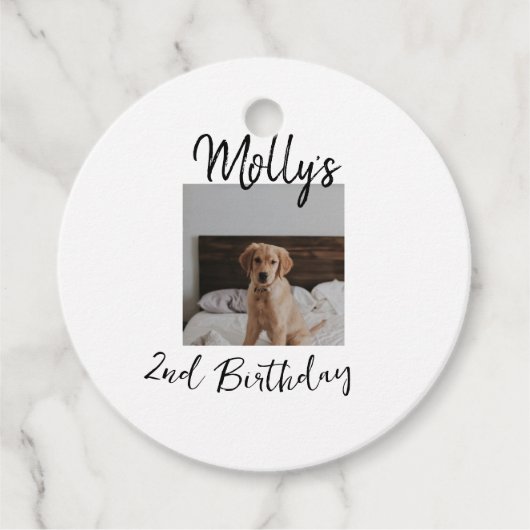 Haustier Katze Geburtstag Foto modern Geschenkanhänger (Vorderseite)