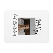 Haustier Katze Geburtstag Foto modern Magnet (Horizontal)