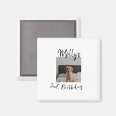 Haustier Katze Geburtstag Foto modern Magnet (Vorderseite/Rückseite)