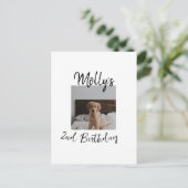 Haustier Katze Geburtstag Foto modern Postkarte (Stehend Vorderseite)