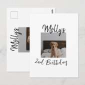 Haustier Katze Geburtstag Foto modern Postkarte (Vorne/Hinten)