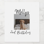 Haustier Katze Geburtstag Foto modern Weinetikett (Einzelnes Label)