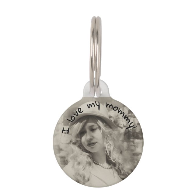 Haustier Katze ID Lose Mama Vater Foto Haustiermarke (Vorderseite)