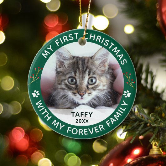 Haustier Katze Mein erstes Weihnachtsfest Custom F Keramik Ornament