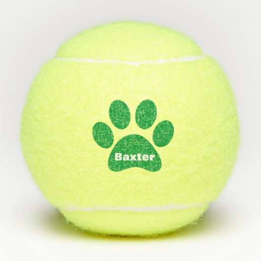 Haustier Katze Paw Druckname Personalisiert Tennisbälle (Vorderseite)