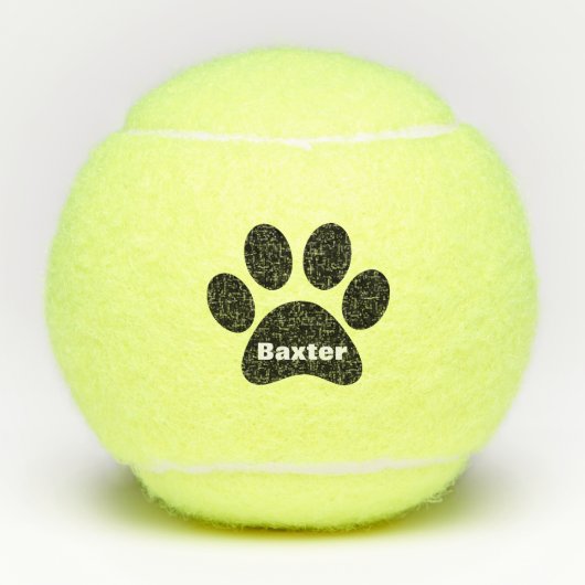 Haustier Katze Paw Druckname Personalisiert Tennisbälle (Vorderseite)