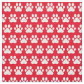 Haustier Katze Paw Prints Red White Stoff (Muster)
