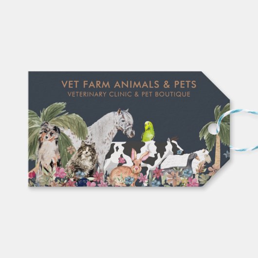 Haustier Katze Vogel Tier Geschenkanhänger (Vorderseite (Horizontal))